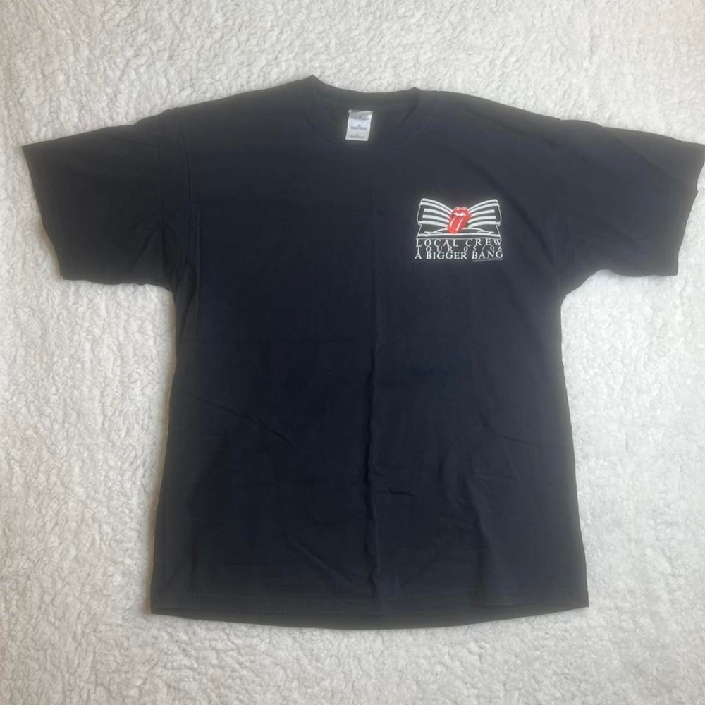 Rolling Stones local crew tour‎ 2005 black men's T-shirt band stones rock